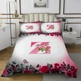 thumbnail image 1 of Erosebridal Letter Initial Coverlet Set King,Monogrammed Personalized Bedding Set,Flower Decor,Ultra Soft,3 Pieces, 1 of 5