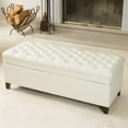 thumbnail image 6 of Afuera Living Contemporary Leather Storage Ottoman in Ivory Finish, 6 of 6