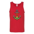 thumbnail image 2 of Trippy Mandala Nautical Colorful Mosaic Anchor | Mens Fashion Graphic Tank Top, Red, X-Large, 2 of 4
