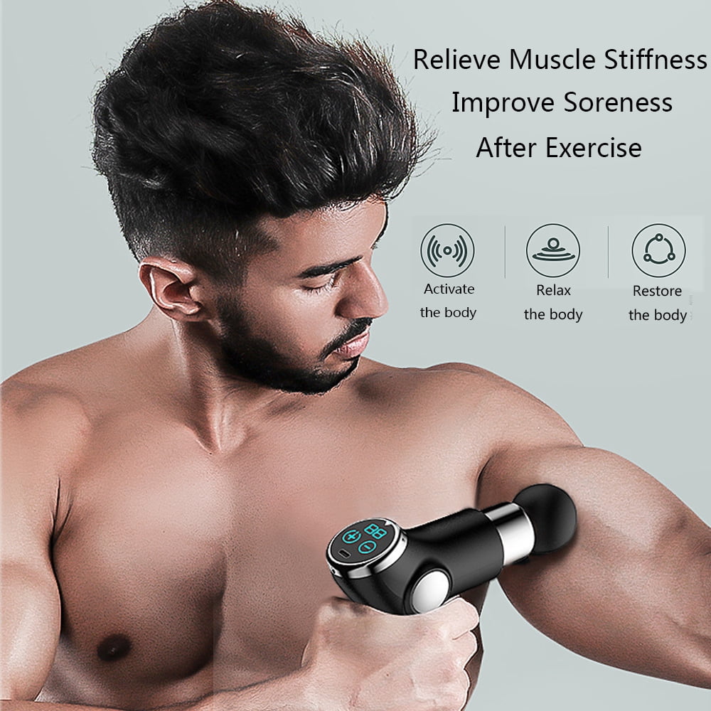 Amerteer Massage Gun 32 Files Deep Tissue Muscle Massager, Portable Handheld Percussion Massage Gun for Athletes Pain Relief, Professional Quiet Electric Muscle Massage Gun