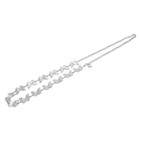 Dress Chain Belt, Lobster Clasp Widely Silver Color Metal Waist Chain for Party