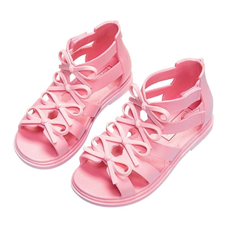 

Toddler Kids Little Child Girls Soild Bowknot Princress Shoes Soft Sole Non Slip First Walkers Prewalker Beach Shoes Sandals