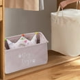 thumbnail image 5 of Pet Storage Collection Collapsible Bin, Small Rectangle Dog Toy Basket Fabric Storage Basket Foldable Box (Pink), 5 of 6