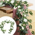 thumbnail image 2 of HCTSHG Artificial Rose Garlands, 5.9 FT Flower Floral Vine for Wedding Arch Aisle Table Runner Centerpieces Backdrop Patio Decorations, 2 of 8