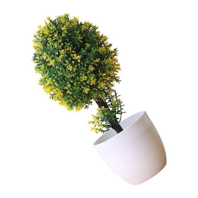 Wosthever Bonsái artificial Estilo nórdico Simulación Árbol Maceta Escritorio Plantas Maceta Hogar Oficina Jardín Decoración Amarillo Type3 NO3