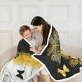 thumbnail image 5 of Manfei Gold Black Butterfly Throw Blanket for Couch 30x40, Aesthetic Marble Plush Blanket, Wild Animal Fleece Throw, Microfiber Room Decor, 5 of 8