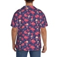 thumbnail image 5 of Cauagu red Skull flower Men's Short Sleeve Button Down Hawaiian Shirt for Men Bowling Shirts Casual Summer Beach Shirt,X-Large, 5 of 6