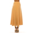 thumbnail image 3 of Women's Casual Solid Flare A-line Long Skirt with Elastic Waistband, 3 of 6