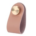 thumbnail image 5 of Tirador de gabinete, manija nórdica de lujo de cuero de grano, latón, cajón, armario, puerta, decoración, color rosa, 5 of 5