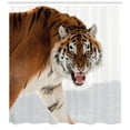 thumbnail image 3 of Ambesonne Tiger Shower Curtain, Panthera on Snow Close, 69"Wx70"L, Pale Brown, 3 of 3