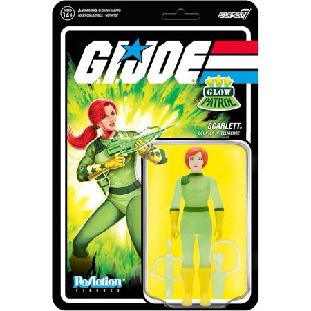 Super7 G.I. Joe Scarlett (Glow Patrol) - 3.75" G.I. Joe Action Figure with Accessory Classic Cartoon Collectibles and Retro Toys