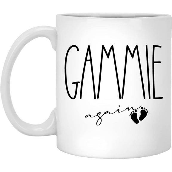 Gammie Again Mug, Gammie Again Pregnancy Announcement, Gammie Reveal, Gammie To Be Gift, Baby Announcement Gammie Again, Rae Dunn Style Mug 11oz