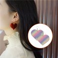 thumbnail image 4 of Qarigey Pendientes con purpurina en forma de corazón, colgantes de oreja, joyería exagerada de colores mezclados, elementos colgantes, Ropa, zapatos y accesorios Miscelánea Vistoso, 4 of 6