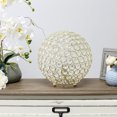 thumbnail image 3 of Metal Sphere Table Lamp - 10" Round Orb Light for Living Room, Bedroom Decor - Gold Finish, 3 of 10