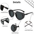 thumbnail image 5 of FEISEDY Classic Steampunk Sunglasses for Men Women Retro Round Gothic Shades Eyewear UV400 Protection B2957, 5 of 7