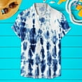 thumbnail image 2 of VBARHMQRT Chemise Habillée Blanche pour Hommes Hommes Été Confortable Imprimé Chemise à Manches Courtes Boutonnée Bleue, 2 of 3