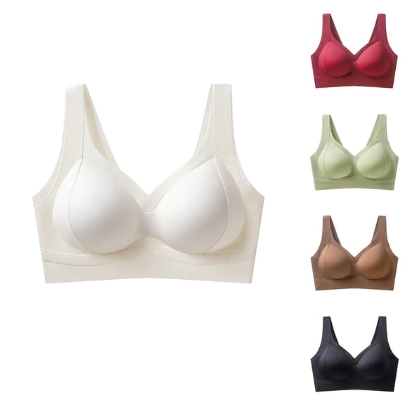 YHAJDS Women Large Size Bras,Bras For Women No Underwire Sports Bras Thin Cup Supportive Adjustable Ladies Comfortable Gathering Seamless Workout Bras