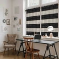 thumbnail image 5 of Black White Striped Kitchen Curtain for Berdoom Living Room Cafe 54 Inch Length, Farmhouse Vintage Shabby Chic Wood Grain Tiers Curtains Light Filtering Drapes Window Treatment 2 Panels 52"Wx54"L, 5 of 8