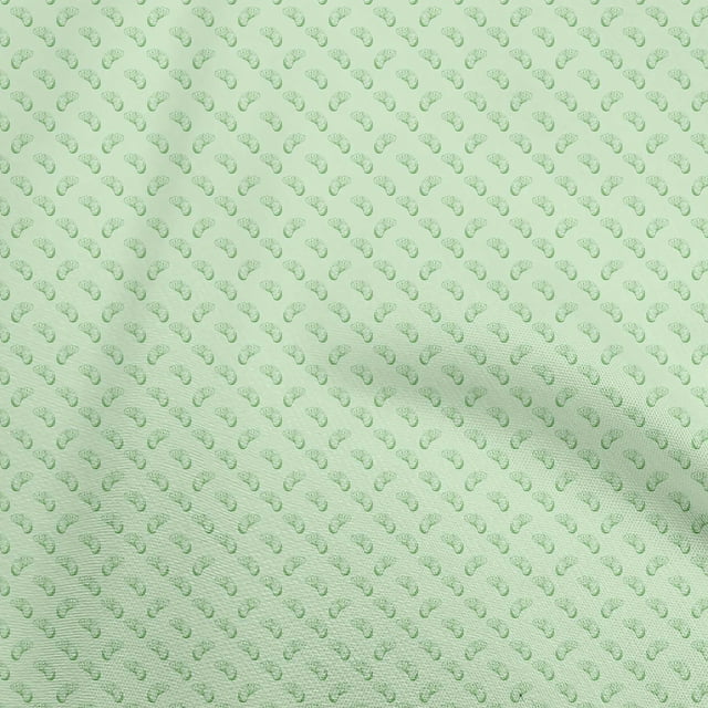 oneOone Velvet Mint Green Fabric Orange Sewing Material Print Fabric By The Yard 58 Inch Wide