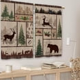 thumbnail image 4 of Rustic Cabin Kitchen Curtains Forest Woodland Farmhouse Brown Small Short Cafe Window Curtains Country Bear Deer Rod Pocket Bathroom Drapes Treatment Tier Curtains 2 Panels (27.5x36 Inch), 4 of 6