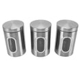 thumbnail image 3 of Kitchen Storage Containers, Convenient Compact Durable Wearable Food Storage Jars  For Restaurant Red 3pcs,Green 3pcs,Brown 3pcs,Stainless Steel Color 3pcs, 3 of 8