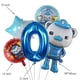 thumbnail image 4 of 5 piezas de globos de aluminio con temática de Octonauts para decoraciones de fiesta de cumpleaños de niños y niñas, globos con números de 30 pulgadas, suministros de decoración para baby shower, 4 of 5