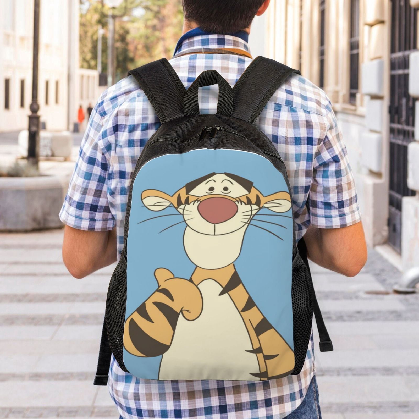 Tigger Cartoon Backpacks Lightweight Large Capacity Unisex Bookbag Anime Laptop Bag for Travel Hiking School