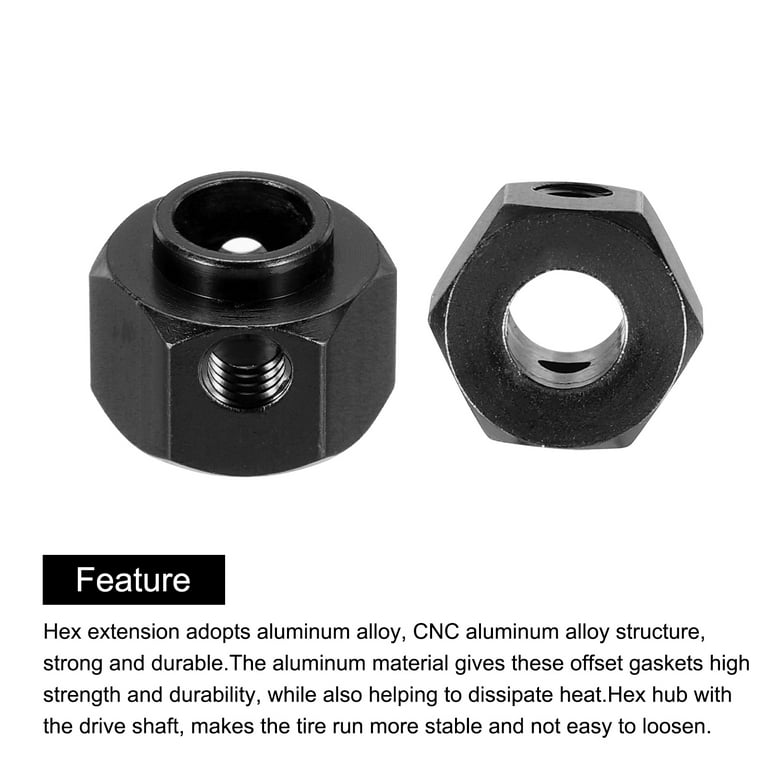 4-Pack Blue Aluminum Wheel Hex Adapters - Convert 12mm To 17mm For 1/10 RC Cars