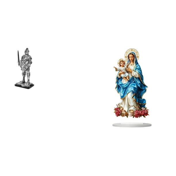 Estatua de caballero, figura europea de resina acrílica, letrero de mesa coleccionable, adorno de escritorio ideal para la oficina o el hogar.