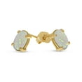 thumbnail image 4 of 14k Yellow Gold Oval Opal Earrings, 4 of 4