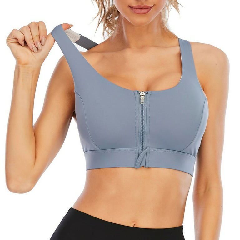 Core 10 Women's Medium Support Cross Back Front-Zip  Front zip sports bra,  Running sports bra, Medium support sports bra