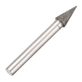 thumbnail image 3 of Brocas de diamante, brocas de molienda para herramienta rotativa de 1/4 de pulgada de vástago, cónica de 8mm, 150 granos, 2 piezas, 3 of 4