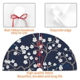 thumbnail image 4 of Lsque Cherry Blossoms on Navy Background Print Christmas Tree Skirt, Tree Skirt with Ties or Velcro, Perfect for Holiday Decorations, Halloween, and New Year-36", 4 of 7