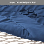 SUNCREAT Double Hammock with Stand, Two Person Cotton Rope Hammock-- 147.6(L)*52(W)*47.6(H) , Navy