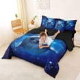 thumbnail image 4 of Manfei Underwater Seal Bedding Comforter Set for Kids Boys and Girls, Arctic Animal Print Queen Bedding Sets, Black Reversible 7pcs, 4 of 6