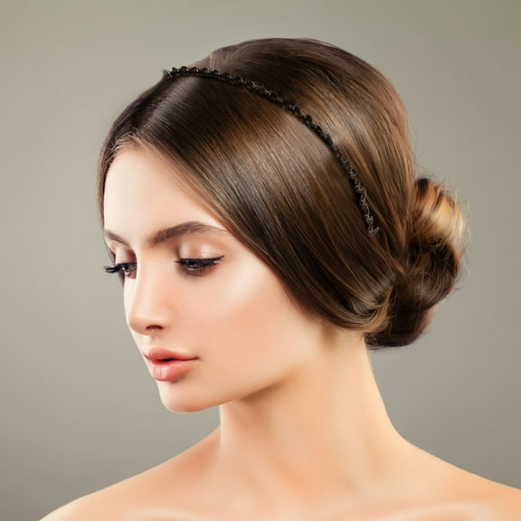 ibasenice Stretch Comb Headbands with Teeth Black for Decor and Styling 10Pcs