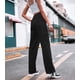 thumbnail image 3 of Pantalones cargo para mujer, pantalones anchos de cintura alta con 6 bolsillos, 3 of 4