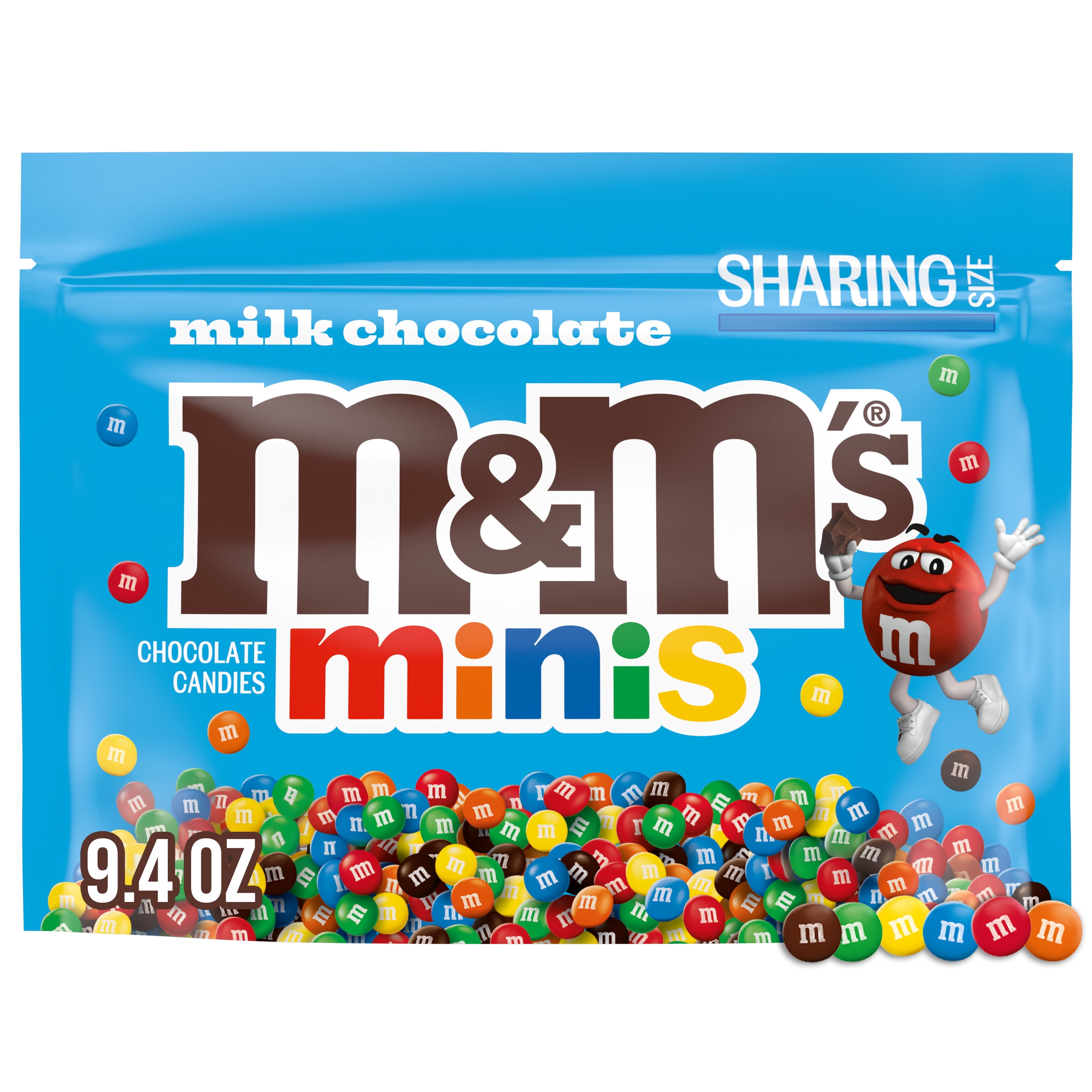 3 pack) M&M's Minis Milk Chocolate Candy Sharing Size, 9.4 oz Bag