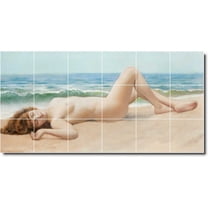 Ceramic Tile Mural-John Godward Nudes 27. 25.5" w x 12.75" h using (18) 4.25 x 4.25 ceramic tiles