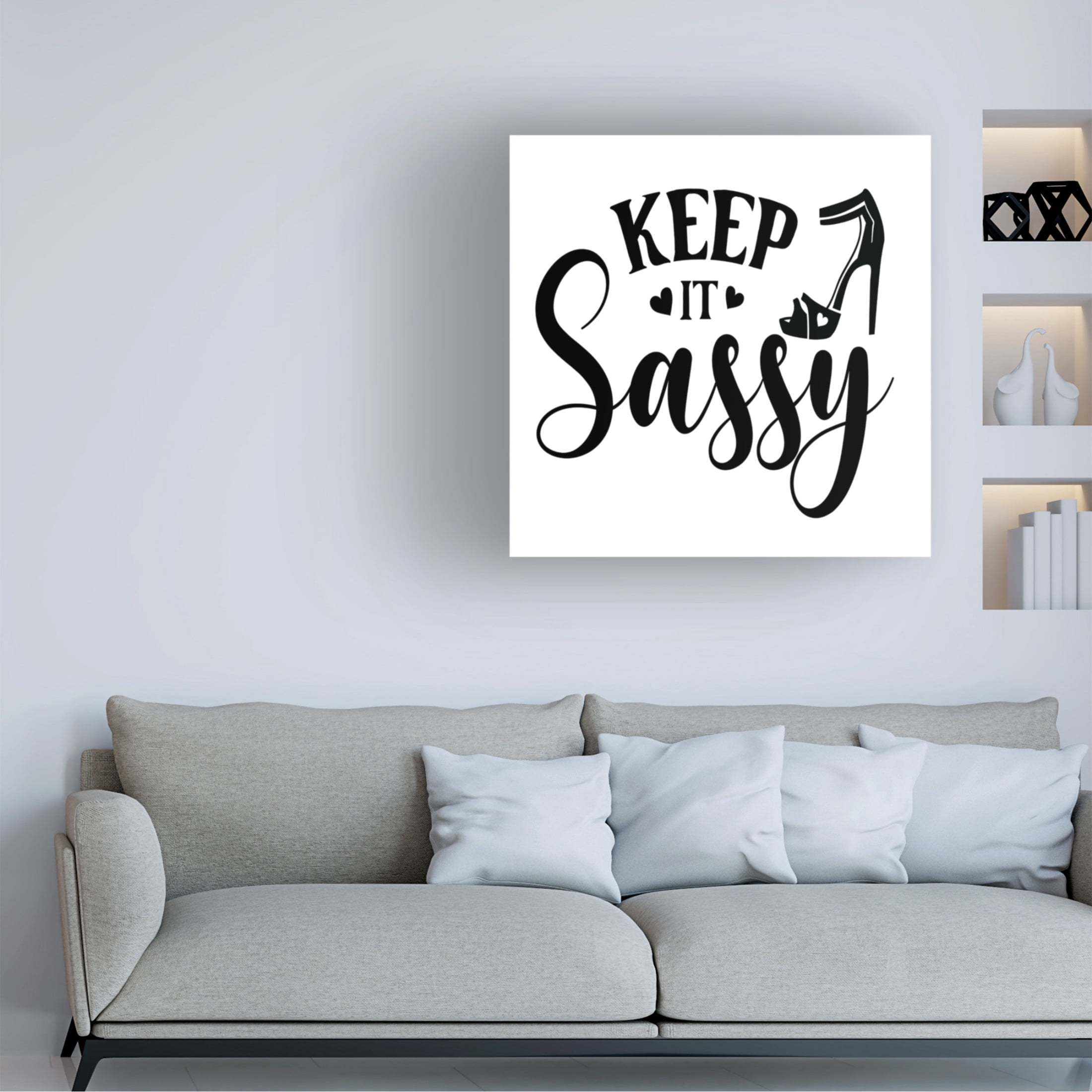 Canvas Wall Art - Jean Plout 'Good Vibes Typography G' Wall Art for Living Room, Bedroom, or Office Décor by Trademark Fine Art - 18 x 18 Inches