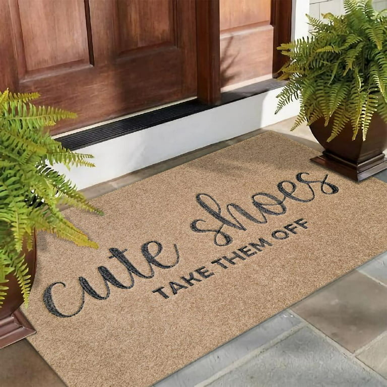 Dwelke Indoor Door Mat Entryway Rug Chenille Mats for Muddy Shoes Dogs  Bathroom Mats With Non-Slip Backing Machine Washable Durable Rug,24x36, Gray 