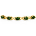 thumbnail image 3 of Gem Stone King 18K Yellow Gold Plated Silver Green Chrome Diopside Bracelet for Women (3.50 Cttw, Gemstone, Oval 7X5MM, Fully Adjustable up to 9 inches), 3 of 5