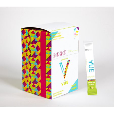 VUE Electrolyte Boost Drink Mix Packets  Multivitamin Nutrition Supplement Powder Pack for Water  Non-GMO  ZERO Sugar  Lemon Lime  15-Pack