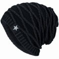 thumbnail image 1 of Unisex Star Print Knit Woolen Winter Slouch Beanie Outdoor Hat Cap, 1 of 2