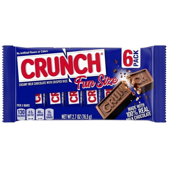 CRUNCH Milk Chocolate and Crisped Rice Fun Size,( PACK OF 1 )