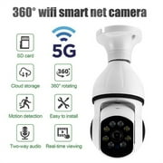 Smart Home Light Bulb 1080P HD Surveillance Cameras with E27 Connector, White