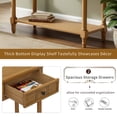 thumbnail image 5 of GZXS Console Table with Drawers for Entryway, 36" Vintage Pine Wood Sofa Table with Bottom Shelf for Living Room, Hallway, or Dining Room (Natural), 5 of 10