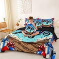 thumbnail image 3 of Castle Fairy Party Motocross Bedding Comforter Set 7 Pieces for Teens, Balloon Gift Race Full Bedding Set for Modern Room, Red Blue,Black Reversible, 3 of 7