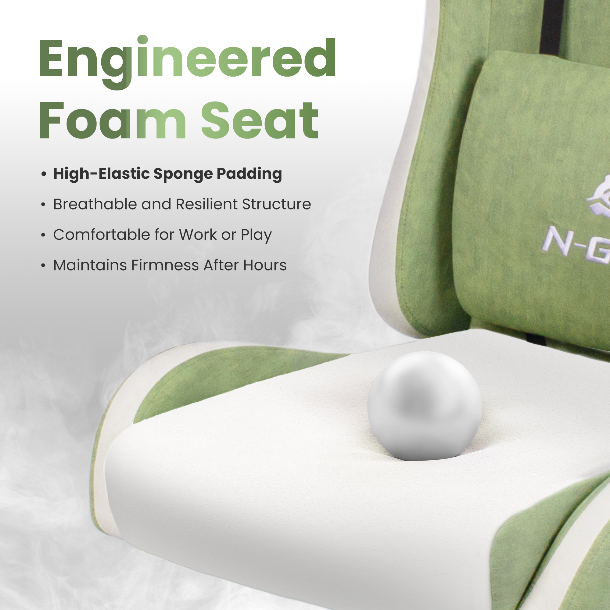 CELTOSS Adult Gaming Chair with Footrest and Lumbar Pillow, Green