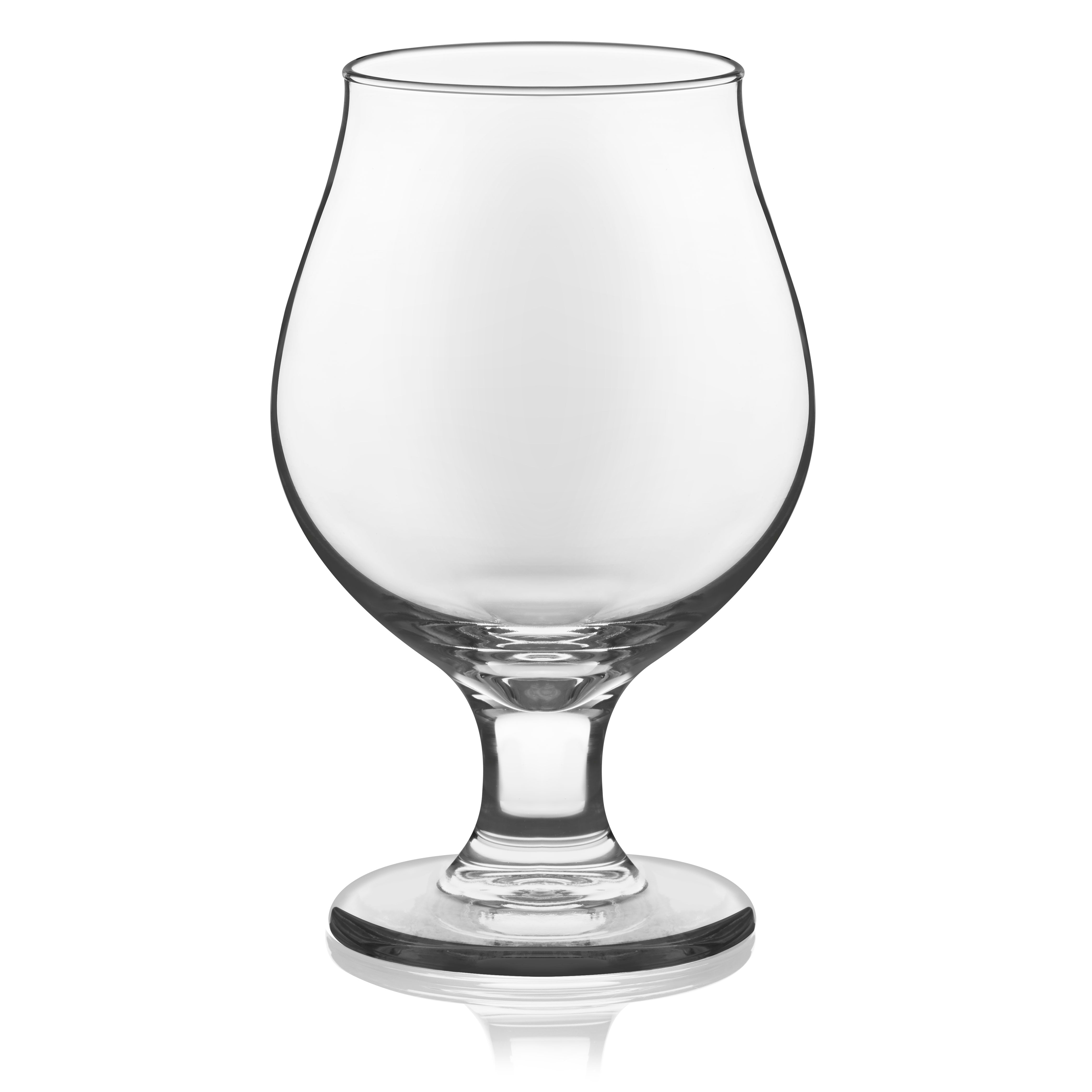 Restaurantware 16 Ounce Tulip Beer Glasses, Set of 6 Fine-Blown Stout Beer Glasses - Tulip-Style, Tempered, Clear Glass Craft Beer Glasses